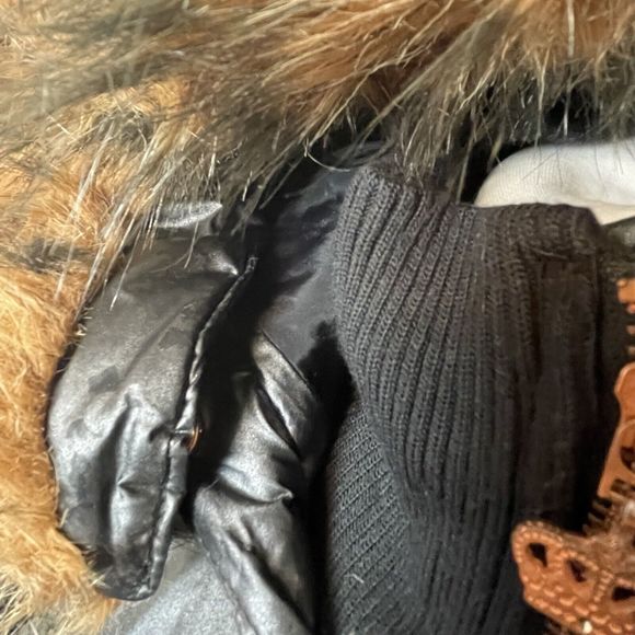 Adidas Respect Me Missy Elliot Jacket Size 14 Fur Hooded Black Puffa Puffer Y2K - Picture 4 of 16